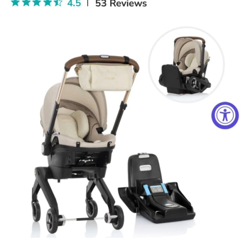 Shyft DualRide Infant Car Seat Stroller Combo with Carryall Storage and Green & Gentle Fabric