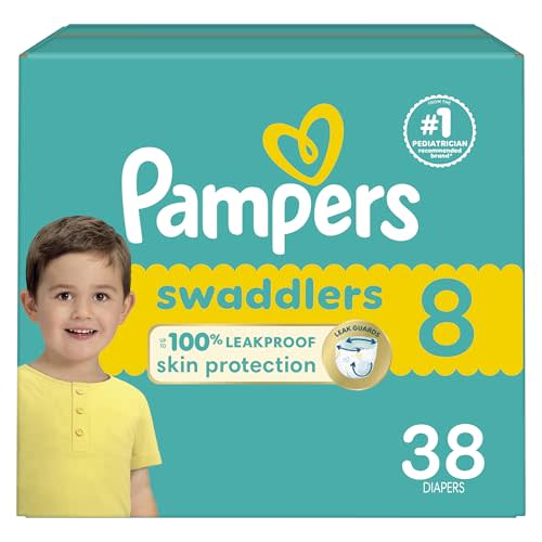 Pampers Baby Diapers - Swaddlers - Size 8, 38 Count, Ultra Absorbent Disposable Infant Diaper