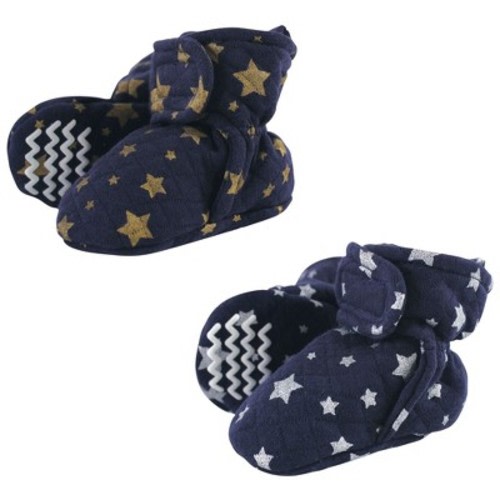 Hudson Baby Baby and Toddler Quilted Booties, Metallic Stars, Size: 0-6 months