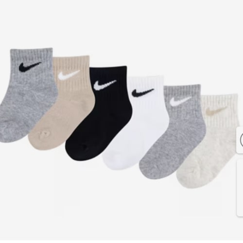 Nike Solid Kids' Quarter Ankle Socks - 6 Pack - Free Shipping | DSW