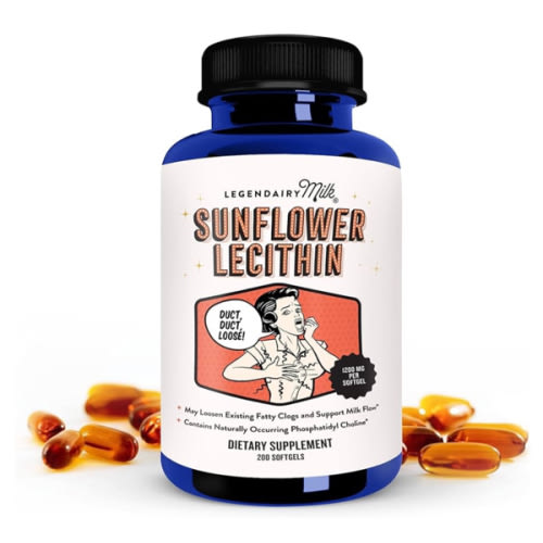 Legendairy Milk Sunflower Lecithin 1200mg, Lactation Support, Organic Sunflower Lecithin Supplement for Clogged Milk Ducts, Made in USA, 200 Softgels