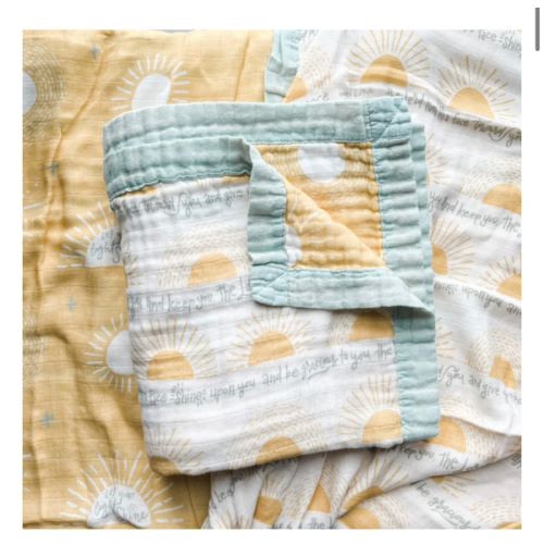 The Blessing Luxury Double Sided Muslin Catholic Blanket – The Little Rose Shop