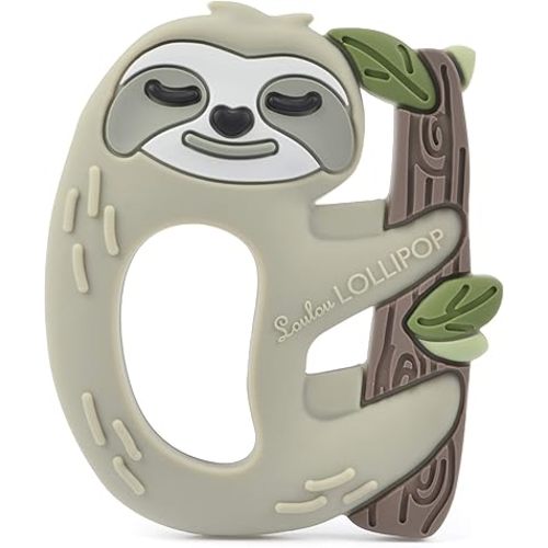 Loulou Lollipop Silicone Teether for Teething Baby Boy and Girl - Sloth