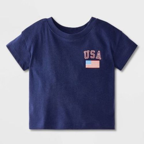 Baby Boys' USA Graphic T-Shirt - Cat & Jack™ Navy Blue 6-9M