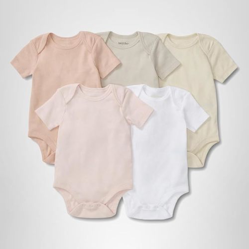 Burt's Bees Baby Bodysuits, Short Sleeve and Long Sleeve One-Pieces, 100% Organic Cotton
