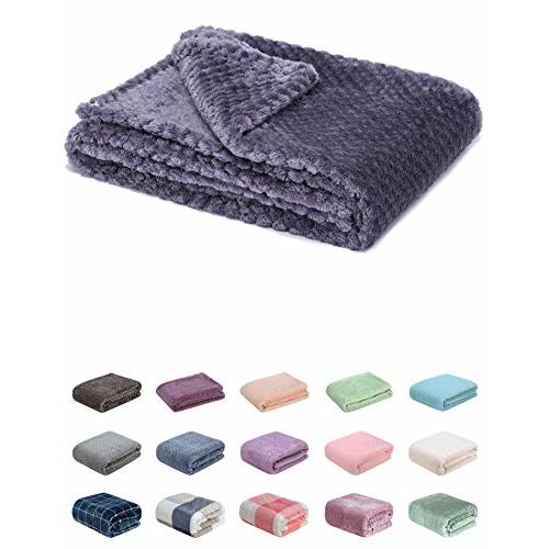Fuzzy Blanket or Fluffy Blanket for Baby, Soft Warm Cozy Coral Fleece Toddler, Infant or Newborn Receiving Blanket for Crib, Stroller, Travel, Decorative(28Wx40L, Grape Purple)