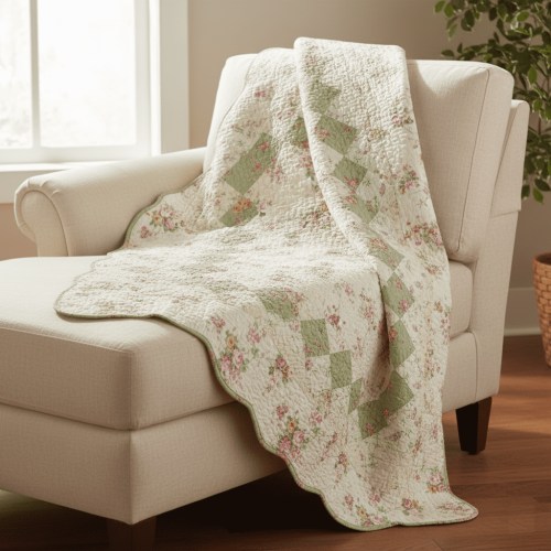 Global Trends Bloomfield Cotton Patchwork Throw Blanket