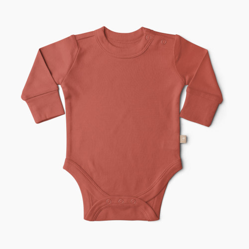 Goumi Kids x Babylist Solid Long Sleeve Bodysuit - Strawberry, 0-3 M