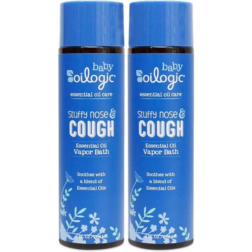 Oilogic Stuffy Nose and Cough Vapor Bath for Babies & Toddlers, Essential Oil Breathe Blend - Naturally Soothes with 100% Pure Lavandin, Orange, Eucalyptus Oil & More - 266ml (9 fl oz, 2-Pack)