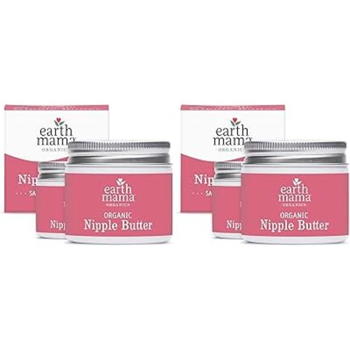 Earth Mama Organic Nipple Butter™ | Nipple Cream Safe for Breastfeeding | Postpartum Essentials for Nursing | Non Lanolin Nipple Cream, 2 fl oz (2-Pk) (Pack of 2)