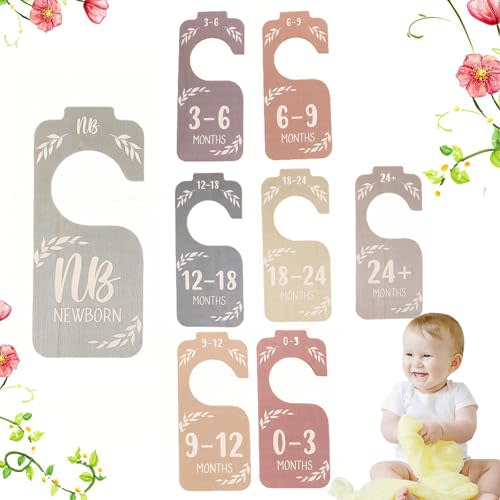 GLDonee Wooden Baby Closet Dividers for Baby Clothes Organizer Baby Closet Organizer Hangers For Nursery Decor Baby Clothes Dividers For Closet Size Hangers (Colorful)