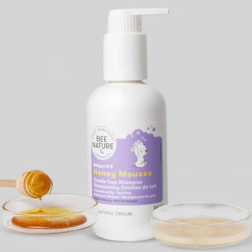 Cradle Cap Treatment Shampoo - Organic Honey Mousse - Tear-Free - Suitable for Newborns Babies Toddlers Kids with Dry, Sensitive Prone-Eczema Scalp - 6.76 fl.oz.