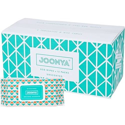 Joonya Baby Wipes - Non-Toxic, Earth-Friendly Baby Wipes for Calm, Healthy Skin - Fragrance Free Baby Wipes - Bulk Baby Wipes - 12 Packs of 80 Diaper Wipes (960)