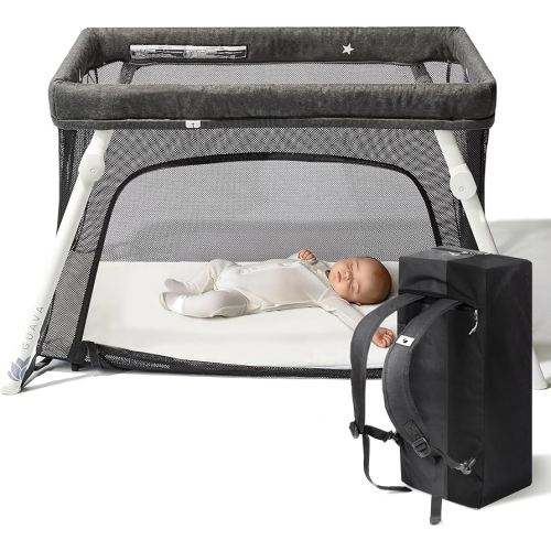 Amazon.com : Guava Family Travel Crib includes Lightweight Backpack Design | Certified Baby Safe Portable Crib | Folding Play Yard, Comfy Mattress for Babies, Toddlers | Compact Baby Travel Bed : Lotus Bed : Baby