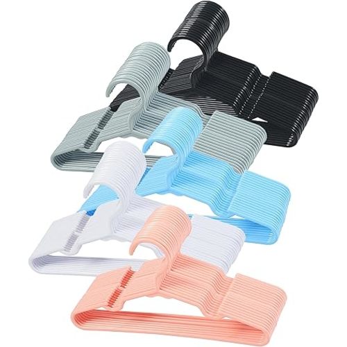 100 pcs Baby Nursery Closet Hangers,Non-Slip Laundry Infant Pant Hanger for Newborn Clothes Gift,Ultra-Thin Child Coat Hanger for Girl Boy Toddler Kid