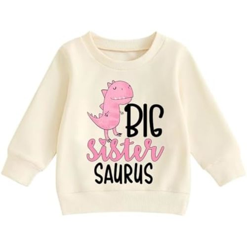 Big Sister Sweatshirt Toddler Baby Girl Promoted to Big Sister Announcement Crewneck Long Sleeve Pullover Fall Tops