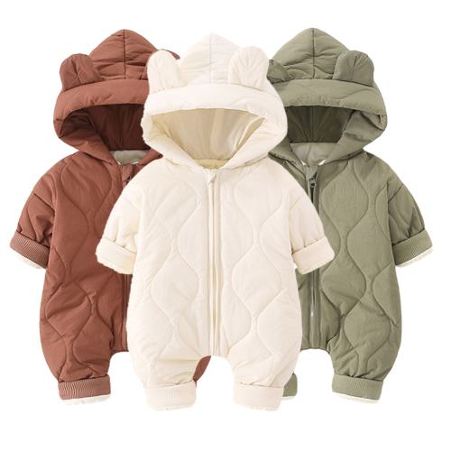 Esaierr Infant Boys Girls Winter Snowsuit Outwear for Newborn Romper Jumpsuit Warm Zip Jumpsuit for 0-18M