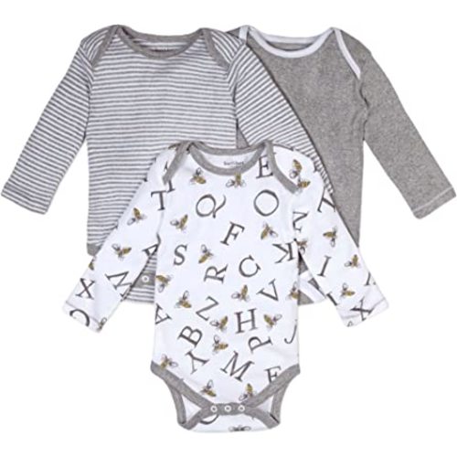 Burt's Bees Baby Unisex Baby Bodysuits, 3-Pack Long & Short-Sleeve One-Pieces, 100% Organic Cotton