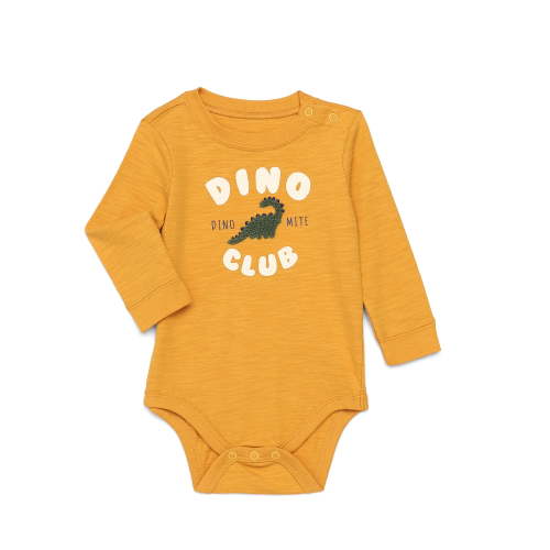 Garanimals Baby Boy Slub Graphic Bodysuit with Long Sleeves, Sizes 0M-24M