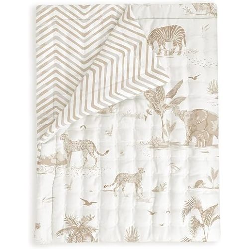 MakeMake Organic Quilt (44"x60", Safari + Herringbone)