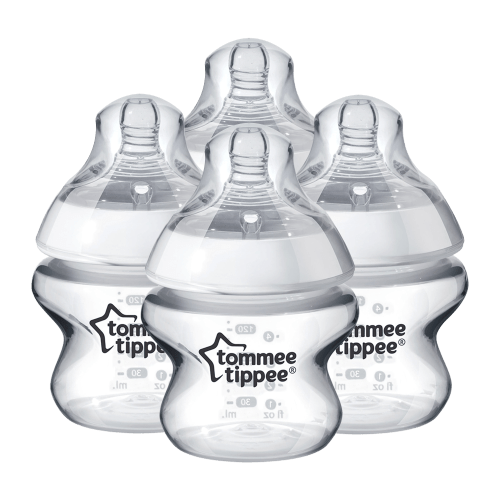 Tommee Tippee Closer to Nature Silicone Baby Bottle Set | Anti-Colic Valve, BPA-Free – 5-ounce, 4 Count