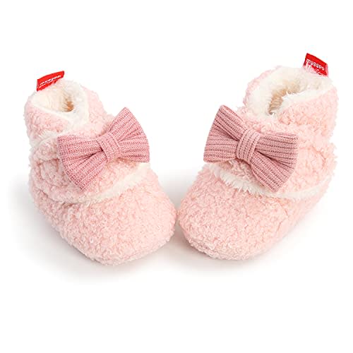GDSDYM Baby Booties Cozy Fleece Slippers Soft Baby Shoes With Gripper Soles, Winter Warm Infant Newborn Crib Sock Shoes First Walkers