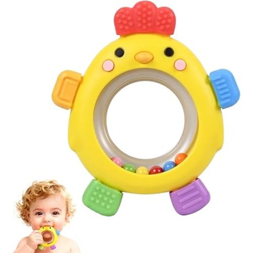 Baby Teether for 0-6 Months, Soft Silicone Teething Toy, Freezer Safe Cooling Relief, Easy Grip Design, BPA Free Baby Teething Toys 0-6 6-12 Months