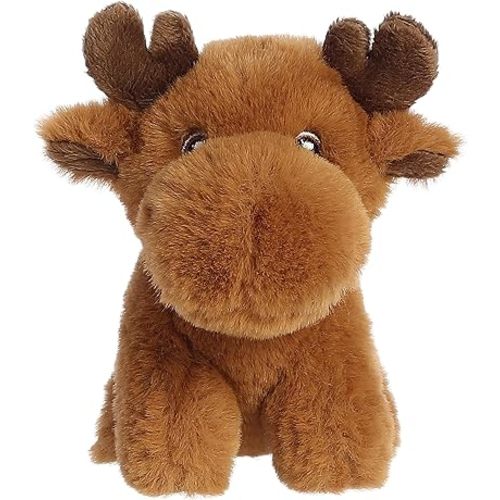 Aurora® Eco-Friendly Eco Nation™ Mini Moose Stuffed Animal - Environmental Consciousness - Recycled Materials - Brown 5 Inches