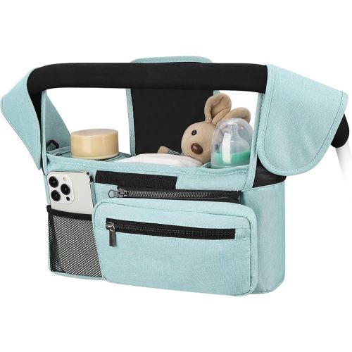 Accmor Universal Stroller Organizer with Insulated Cup Holder Detachable Phone Bag and Shoulder Strap,Stroller Bag Caddy Organizer Accessories Fits for Uppababy, Baby Jogger, Britax Strollers