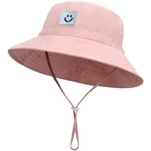 Baby Sun Hat Smile Face Beach Hat Toddler Bucket Hat for Baby Boys and Girls, UPF 50+ Toddler Kids Wide Brim Sun Hats Cap