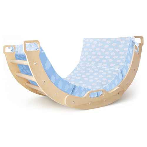 HOMBYS Foam Cushion for Climbing Arch, Thick & Fluffy Rocker Pillow for Toddlers Arch Climbing, Floor Lounger Seats Pillow, Floor Cushion Toddler Nap Mat, Bed Floor Pillow for Kids, Blue