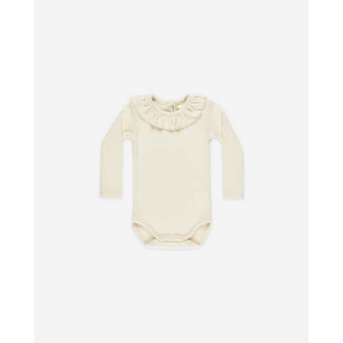 Ruffle Collar Bodysuit || Natural
