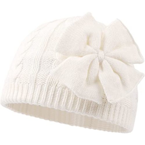 Winter Warm Knitted Baby Hat for Girls Cotton Lined Infant Toddler Girls Hat Autumn Cute Bow Classic Girls Beanie 0-6Y
