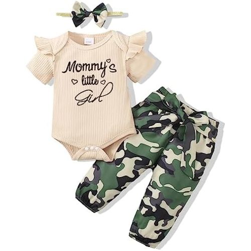 Infant Baby Girl Clothes Newborn Girl Outfit Long Sleeve Romper Pants Set Cute Baby Clothes for Girls Fall/Winter