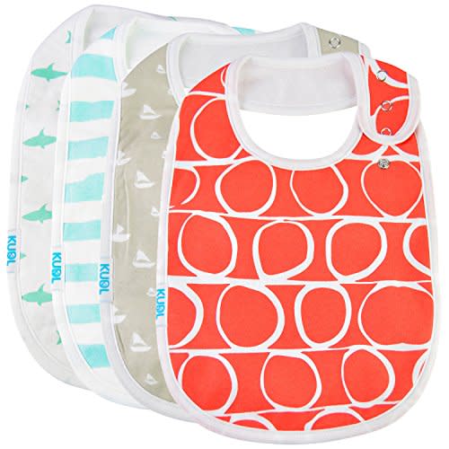 KUDL Baby Bib Large Toddler Burpy Absorbent Feeding Reflux Drool Teething Snap Button