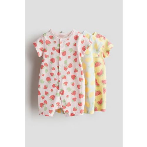 3-pack Cotton Pajama Jumpsuits