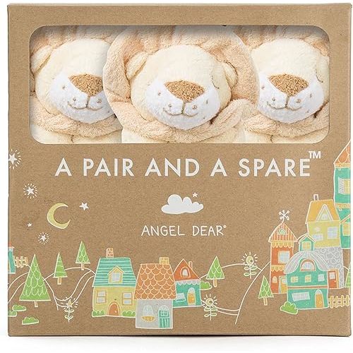 Angel Dear - Yellow Lion, Pair and A Spare Blankie Set