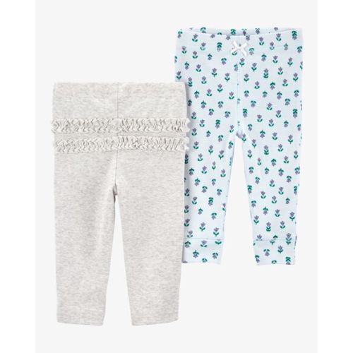 Baby 2-Pack Floral Pull-On Pants - Grey/Blue - Carter's | Carter's