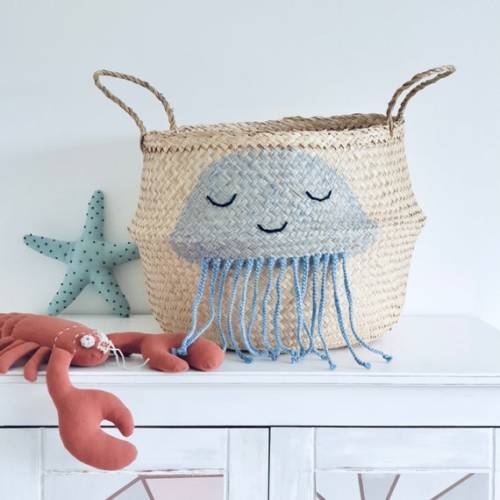 Extra Large Blue Jellyfish Seagrass Belly Basket for Kids Toy - Etsy