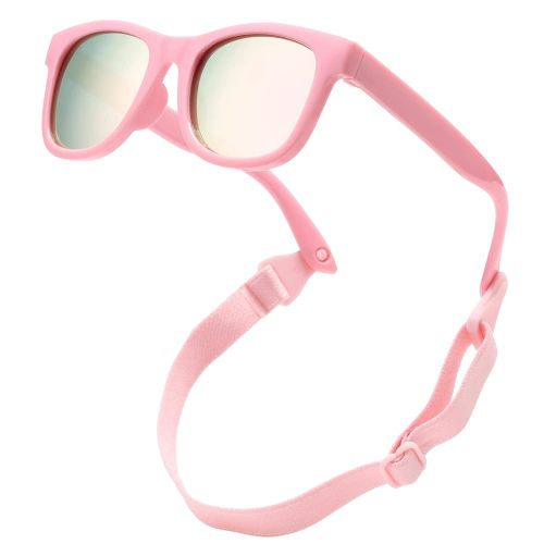 COASION Bendable Flexible Polarized Newborn Baby Sunglasses with Strap for Infant Boys Girls Age 0-12 Months CA8042