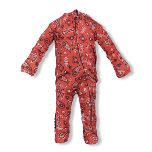 Paisley Zippered Footie One Piece