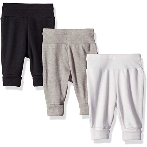 Hanes Pants, Flexy Soft Knit Pull-on Sweatpants, Stretch Joggers for Babies & Toddlers, 3-Pack - 12-18 Months - Grey