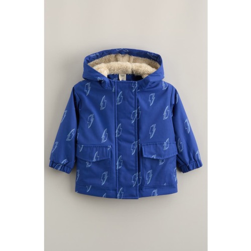 High Pile Fleece Lined Hooded Raincoat, 6M