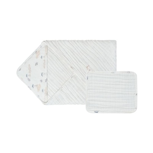 Organic Cotton 9-Layer Hooded Baby Bath Towel | Nest Designs