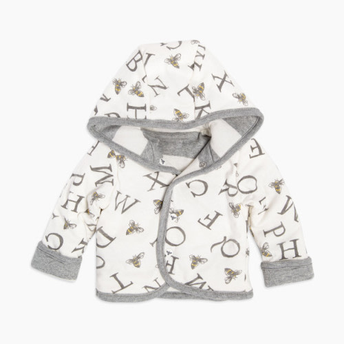 Burt's Bees Baby Organic Watercolor A Bee C Reversible Jacket - Heather Grey, 0-3 Months