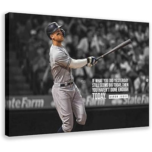 LVTFCO Aaron Judge Poster For Boys Bedroom Baseball Posters Paper Signed Canvas Wall Art Frame-style 16x24inch(40x60cm)