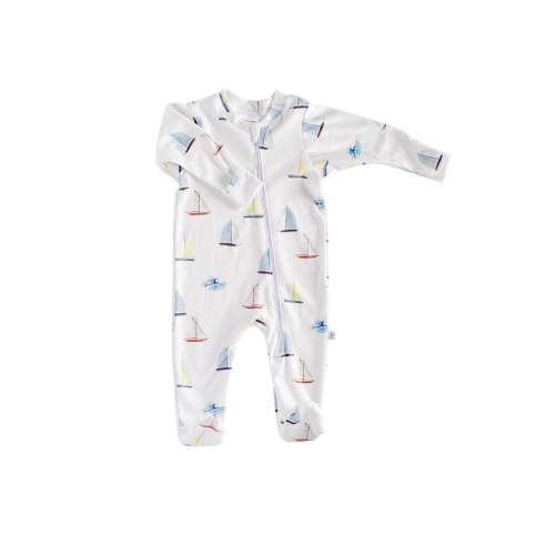 Sailboats Organic Footie Pajamas