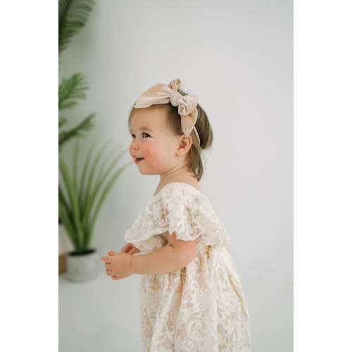 Abigail Headband in Velvet Oatmeal | Reverie Threads
