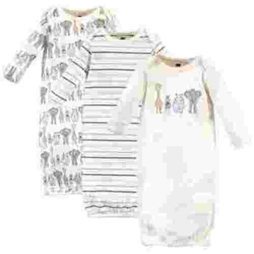 Hudson Baby Infant Boy Cotton Long-Sleeve Gowns 3pk, Royal Safari, 0-6 Months