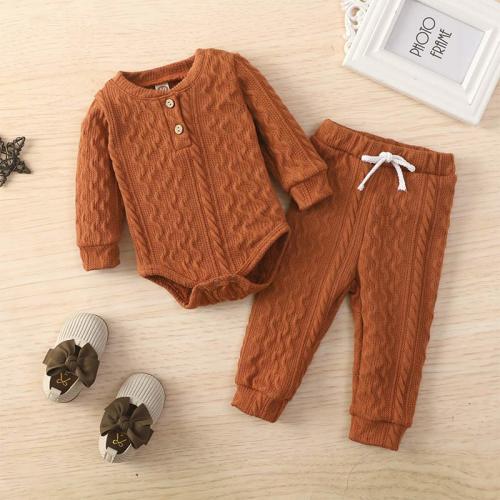 Baby Soild Color Bodysuit &amp; Pants Set